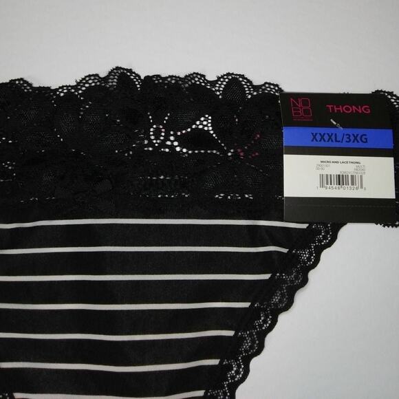 NEW Set of 3 No Boundaries Microfiber Lace Thongs XXXL 3XL Leopard Print Floral - Picture 6 of 12